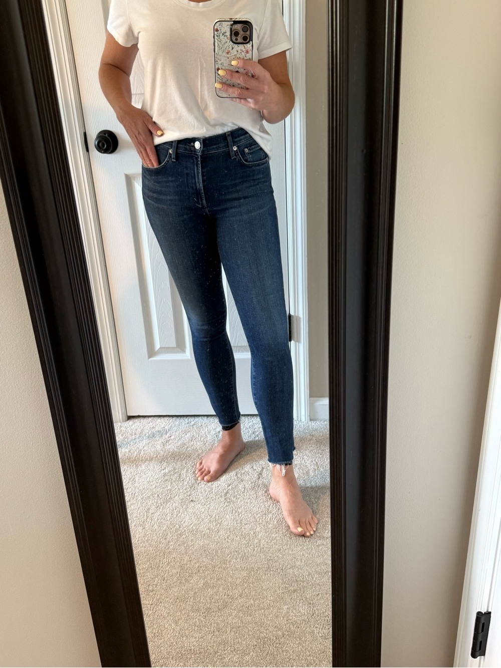 Agolde Deep Indigo Sophie Raw hem High-Rise Skinny Jeans